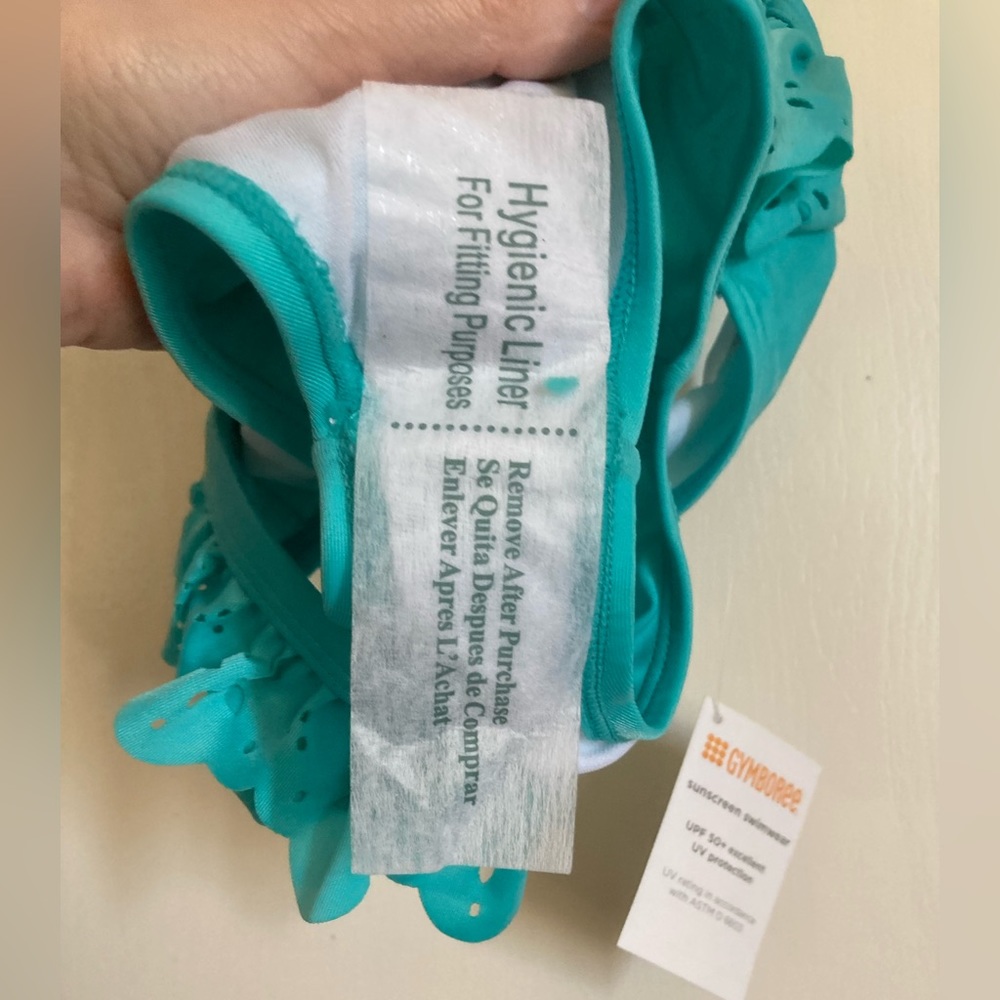 🌸NWT Gymboree 2pc Turquoise Bandeau/Halter Top Both w/Laser Cut Overlay C - Picture 5 of 9